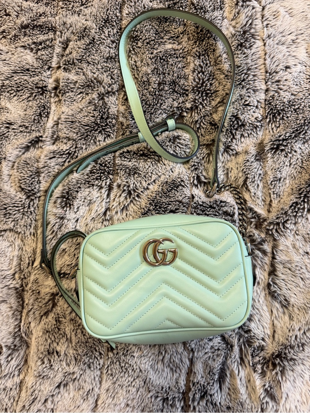 Gucci Water Green Mini Marmont Crossbody Bag